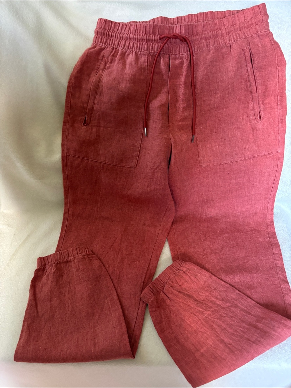 Athleta Women's Coral Red Drawstring Jogger Pants